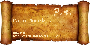 Panyi András névjegykártya